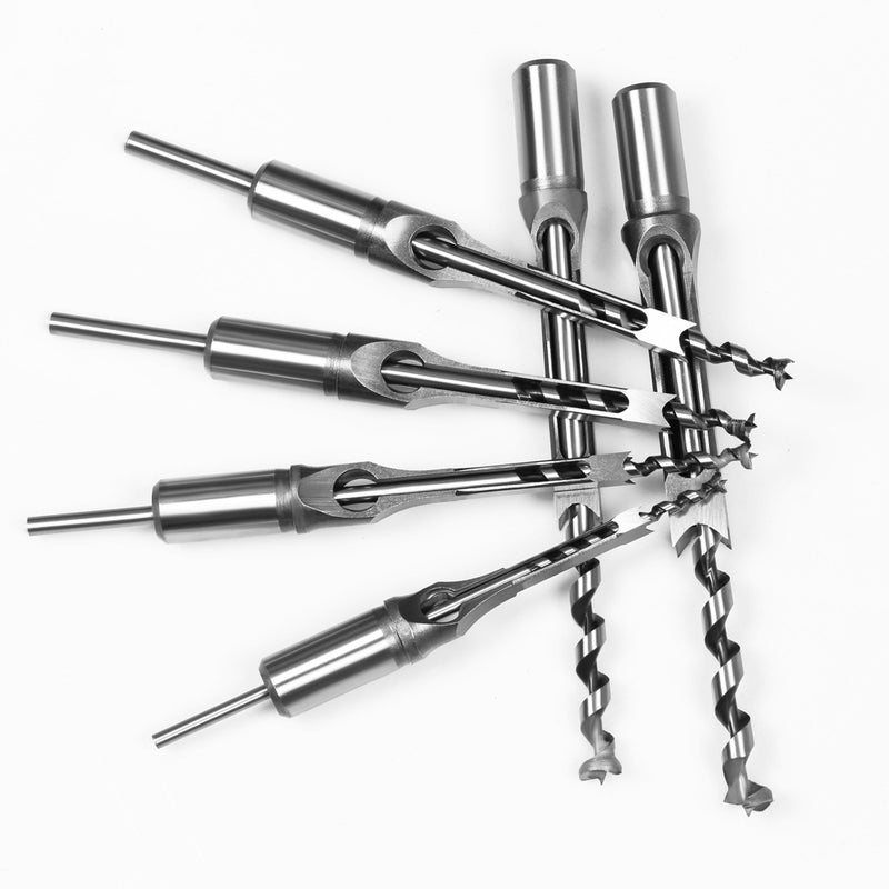 7pcs Woodworking Square Hole Drill Bits Square Tenon Drill Bits Wood Core Power Dowel Maker for Electric Drill