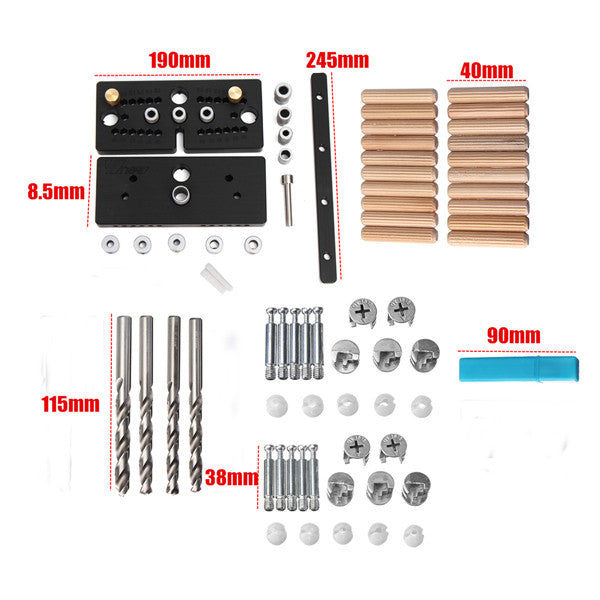 Plus Doweling Jig Joint Drill Guide Master Kit Woodworking Tool Accessories