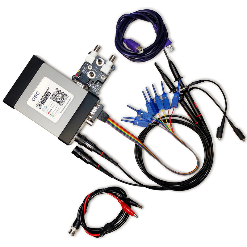 LOTO OSCA02X 2 Channels 35MHz Bandwidth USB/PC Oscilloscope+Logic Analyzer + Signal Generator for Automobile Hobbyist Student Engineers