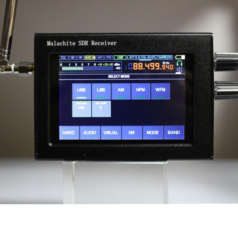 50Khz-2GHz Malachite SDR Radio Software 1.10c Malahit DSP SDR Receiver + 3.5" LCD + Battery + Speaker