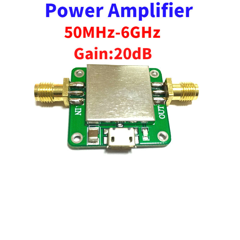50M-6GHz Low Noise RF Amplifier Ultra Wideband Gain 20dB Micro USB Power Supply