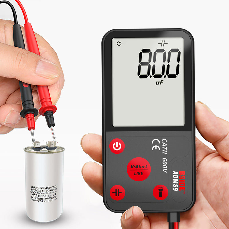 BSIDE ADMS9 Mini Digital Multimeter Voltage Tester Voltmeter Ohm Resistance NCV Continuity Test