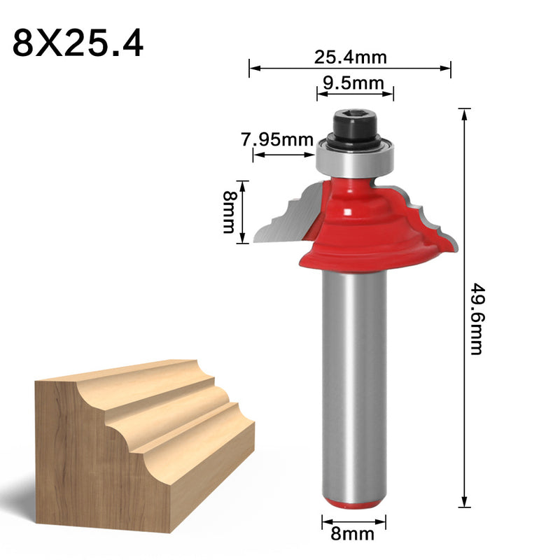 5Pcs 8mm Shank Raised Line Router Bit Frame Tenon Milling Cutter for Woodworking Tools