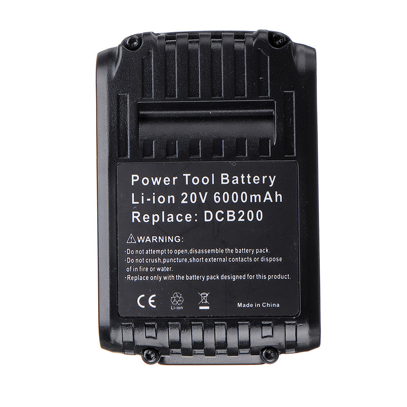 20V 6.0Ah Replaceable Power Tool Battery Replacement for Dew DCB200 DCB180 DCB181 DCB182 DCB184 DCB201 DCB203 DCB204 DCB205 XR Cordless Battery Power Tool