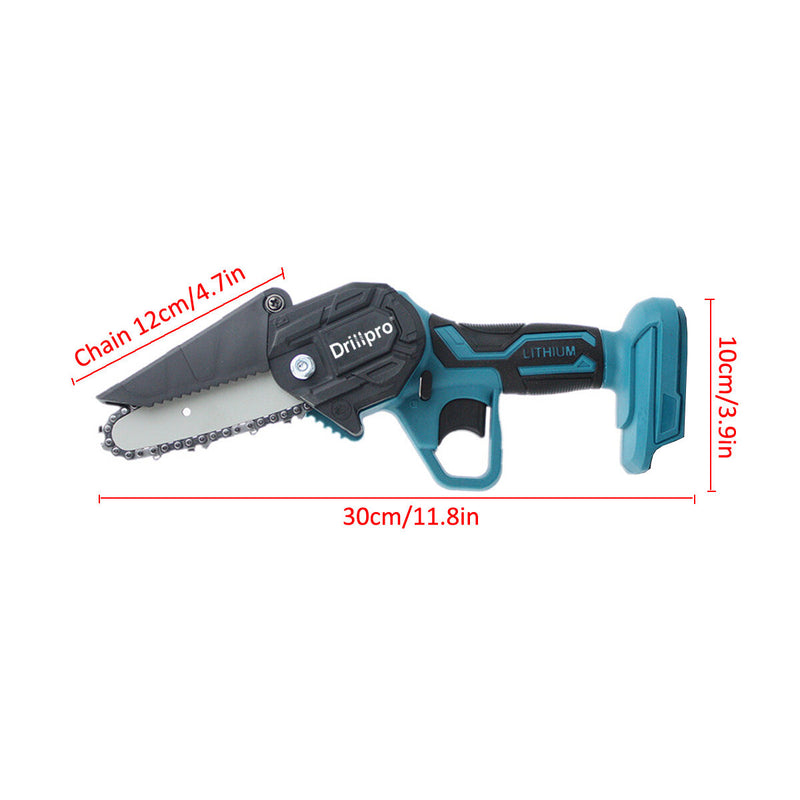 Drillpro 4 Inch Electric Chain Saw Portable One-hand Saw Wood Cutter for Makita 18V Battery