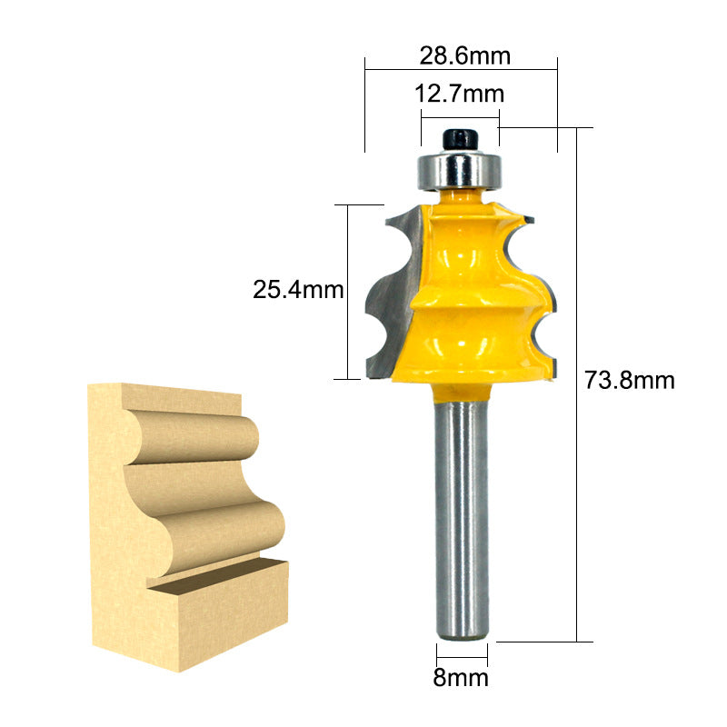 1/2" Shank Line Router Bit Architectural Molding Woodworking Tenon Milling Cutter for Wood Machine Tools