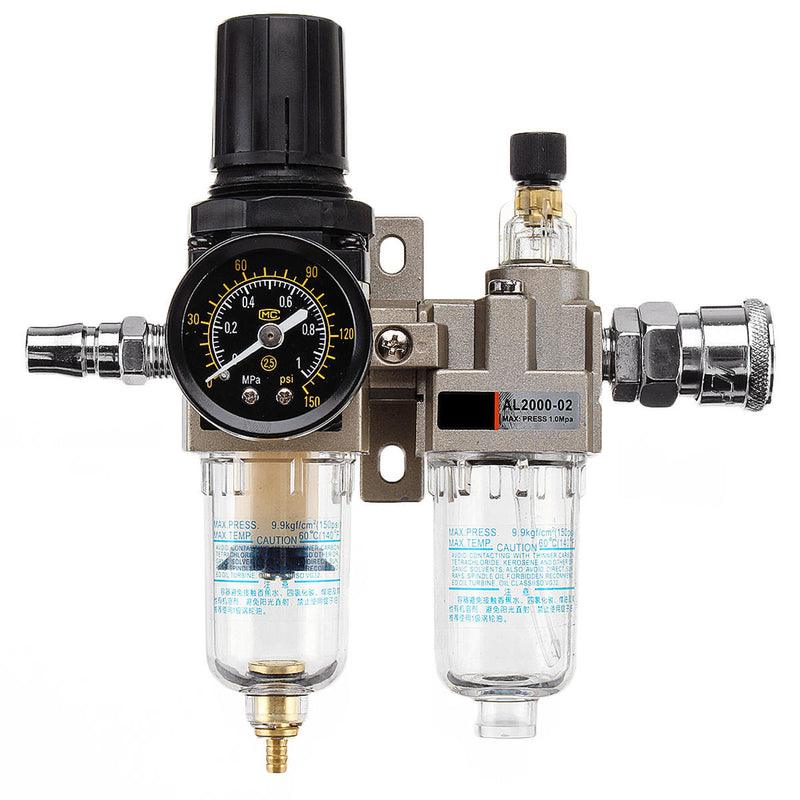 150Psi Manual Pneumatic Air Pressure Filter Regulator Compressor Oil Water Separator