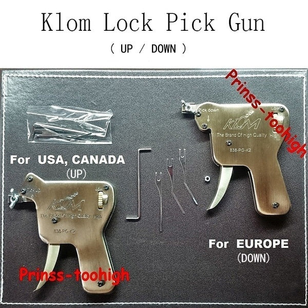 1 Set KLOM Lock Pick Gun Locksmith Strong Door Opener Lockpicking Practice Unlocking Tools(UP/DOWN) - Cartoolshop