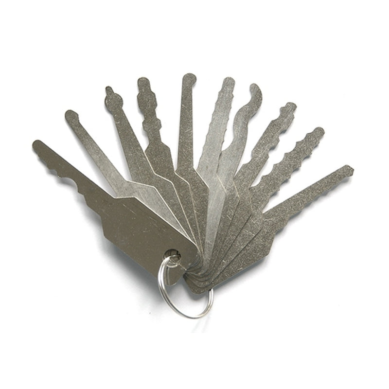 10pcs Jiggler Keys Lock Pick Auto Locksmith Tools
