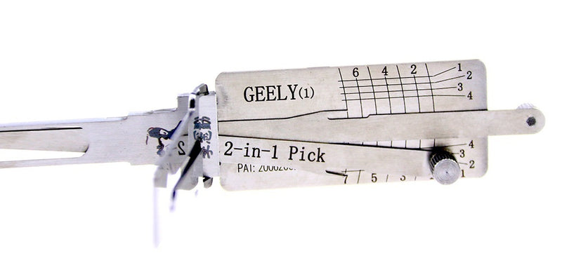Lishi GEELY 2-in-1 Lock Pick Set for Car Door Opener Tool Locksmith Tools Tubular Lock Pick and Decoder Tool