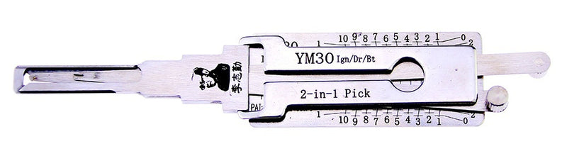 Lishi YM30 2-in-1 Pick for Car Door Opener Tool Locksmith Tools Tubular Lock Pick and Decoder Tool