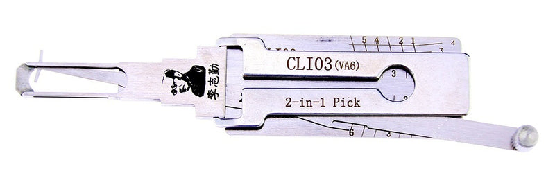 Lishi GLI03 (VA6) 2-in-1 Pick for Car Door Opener Tool Locksmith Tools Tubular Lock Pick and Decoder Tool