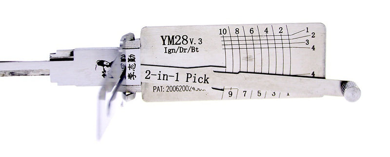 Lishi YM28 V.3 Lock Pick Set for Car Door Opener Tool Locksmith Tools Tubular Lock Pick and Decoder Tool
