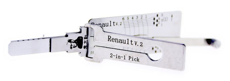 Lishi Renault V.2 Lock Pick Set for Car Door Opener Tool Locksmith Tools Tubular Lock Pick and Decoder Tool