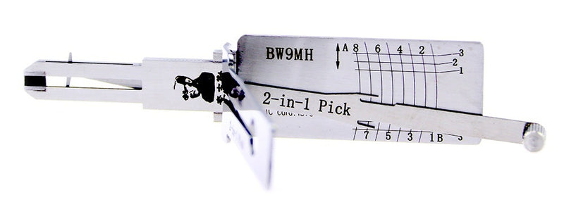 Lishi BW9MH Lock Pick Set for Car Door Opener Tool Locksmith Tools Tubular Lock Pick and Decoder Tool