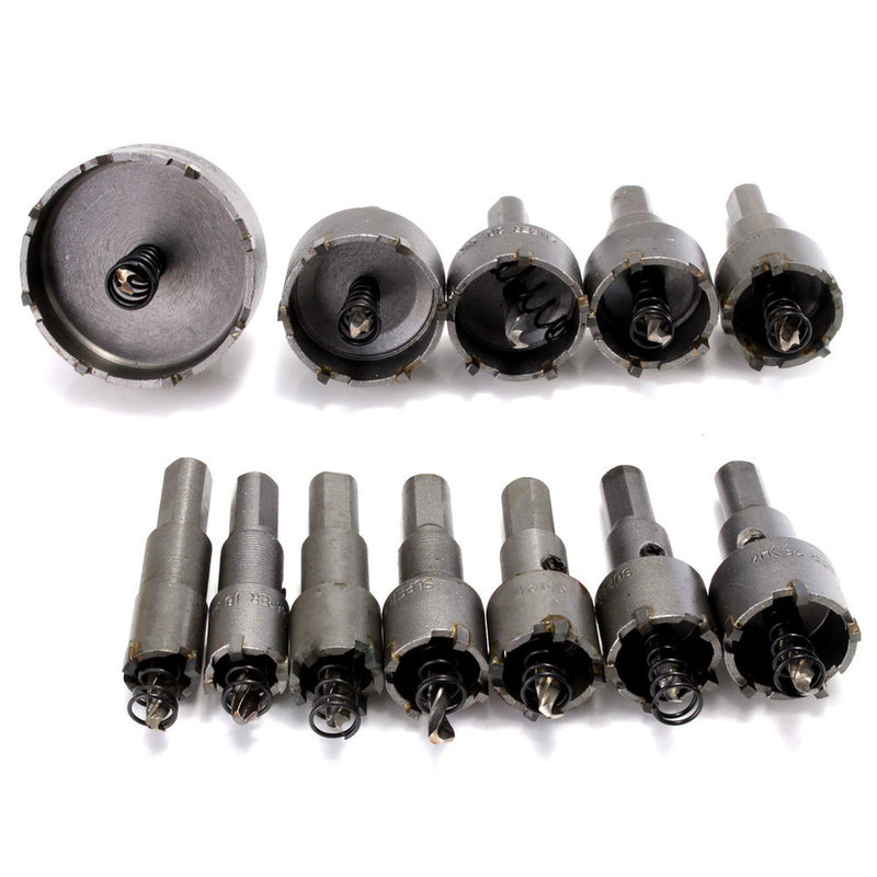 Drillpro 12pcs 15mm-50mm Hole Saw Cutter Alloy Drill Bit Set for Wood Metal Cutting