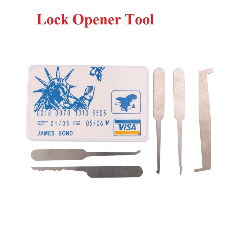 5 In 1 Credit Card Lock Pick Locksmith Picking Train Tools Practice Training Set