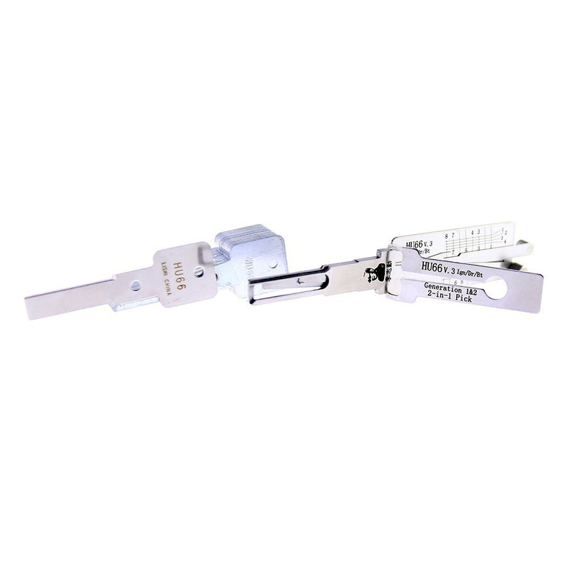Original Engraved Line Key for LiShi HU66 2-in-1 Key Tool Scale Shearing Teeth Blank Car Key Locksmith Supplies - Cartoolshop
