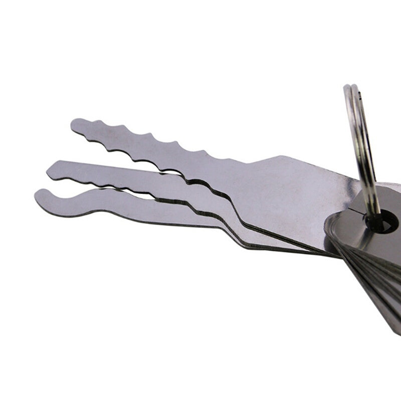 5pcs Lock Repairing Tools Locksmith Try-Out Keys Set and 10pcs Jiggler Keys Lock Pick Set