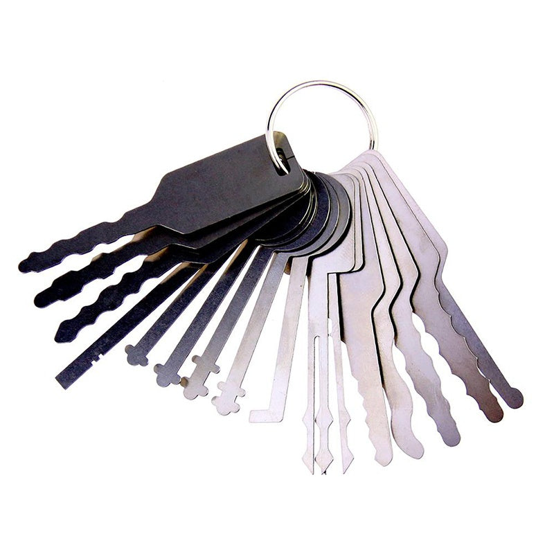 16 Pieces / Set Auto Tools Jigglers Tryout Keys for Cars Master Key Car Lock Pick Set for Professional Locksmith Tools