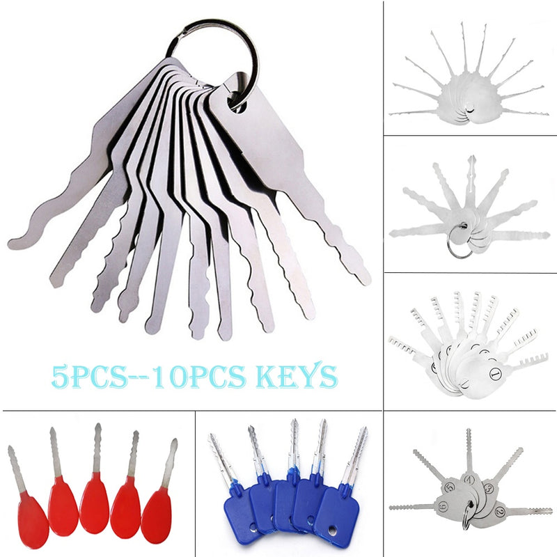 5-10PCS Powerful Lock Pick Locksmith Tool Keys Combination Can Open A Variety of Different Locks and Various Models