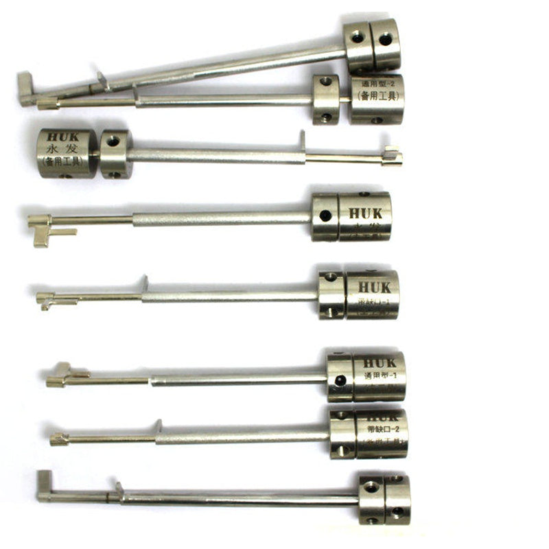 8 In 1 Stainless Steel Professional HUK Locksmith Tools Safe Blade Lock Fast Opener Lock Pick Tools Set