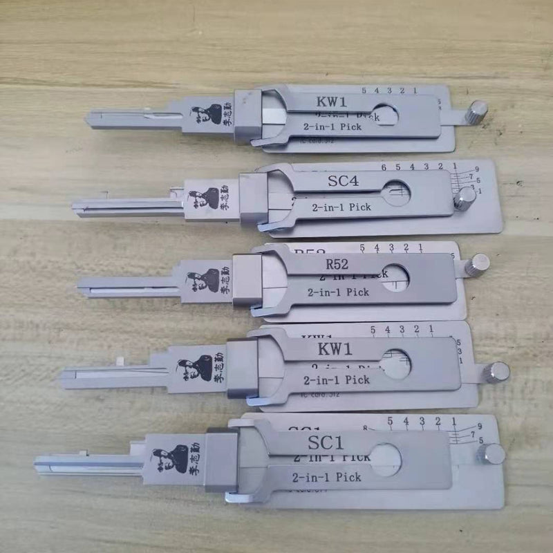Lishi 2 In 1 SC1 SC4 KW1 KW5 R52 Lock Pick and Decoder for Home Door Locks