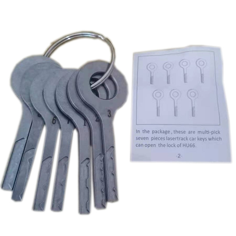 Auto Locksmith Multi-pick 7pcs Lasertrack Car Keys HU66 Lock Pick Tools Set for VW