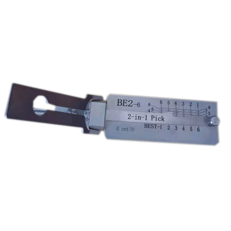 2pcs / Set Lishi BE2-6 BE2-7 2 In1 Lock Picking and Decoder Locksmith Picks Tools for Home Door Locks