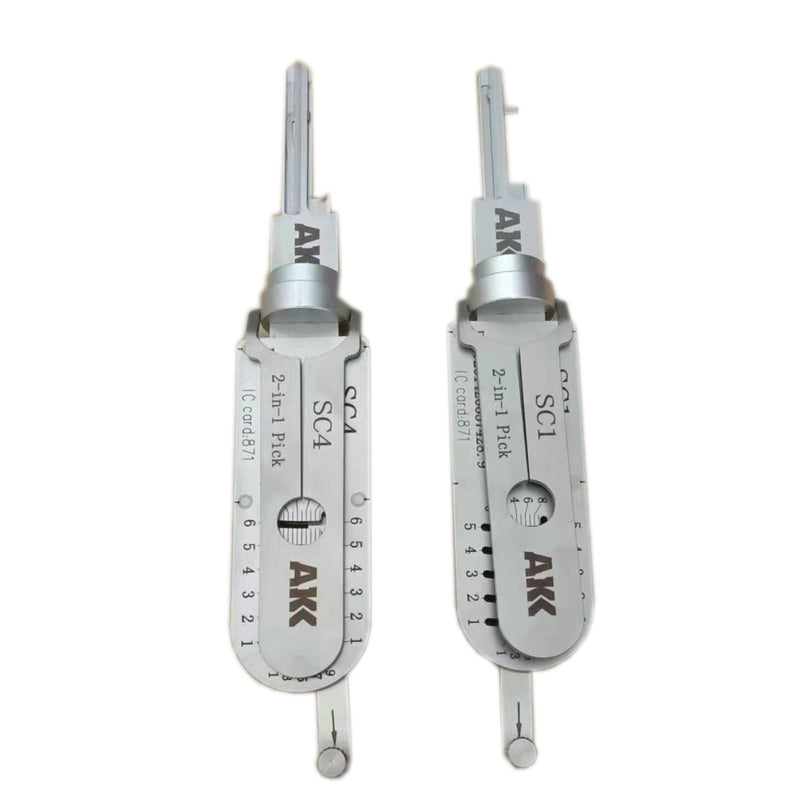 New Arrival Locksmith 2pcs / Set SC1 SC4  2 In 1 Decoder and Pick Lock Picking Tools for Home Door Locks