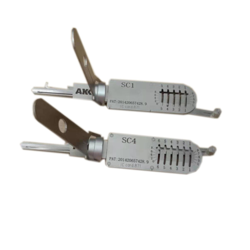 New Arrival Locksmith 2pcs / Set SC1 SC4  2 In 1 Decoder and Pick Lock Picking Tools for Home Door Locks
