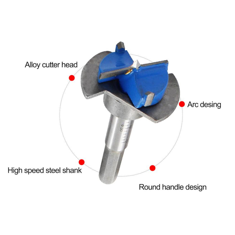 Hexagonal Handle Cabinet Hinge Hole Opener Set Adjustable Hinge Drill Bit 15-35mm Positioning Woodworking Hole Opener