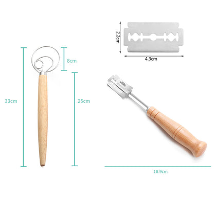 Dough Whisk Bread Egg Beater Mixer Set Slashing Slasher Cake Making Tool