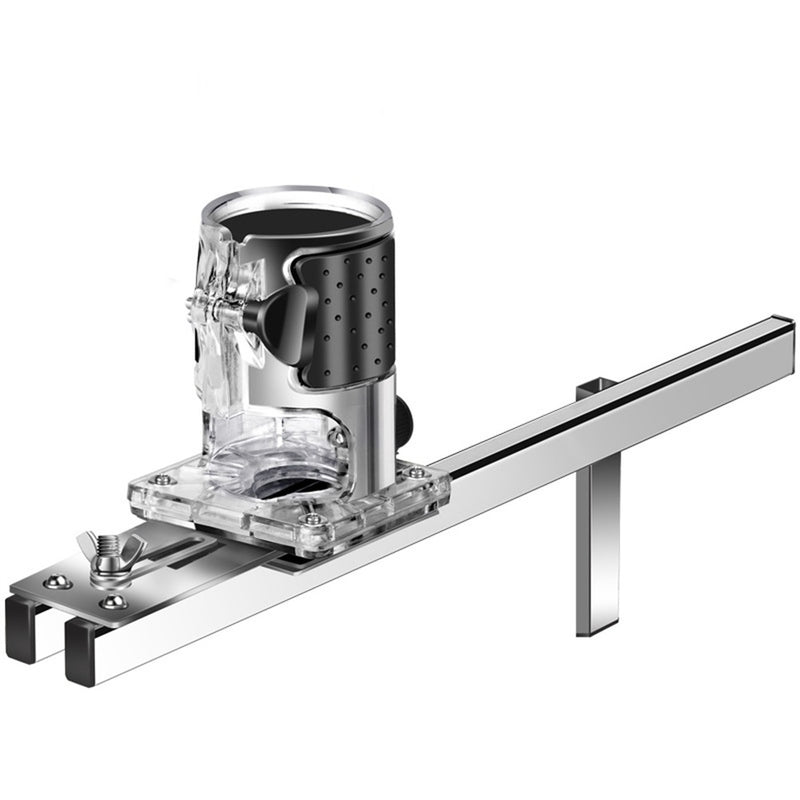 45cm 2 In 1 Slotting Machine Bracket Stainless Steel Adjustable Trimmer Slotting Holder for Woodworking Cabinet DIY Tool