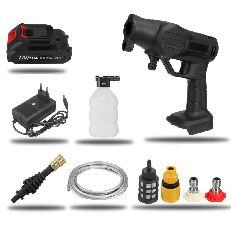 21V Cordless High Pressure Washer Car Washing Machine Garden Agriculture Water Spray Guns with 1/2 Battery