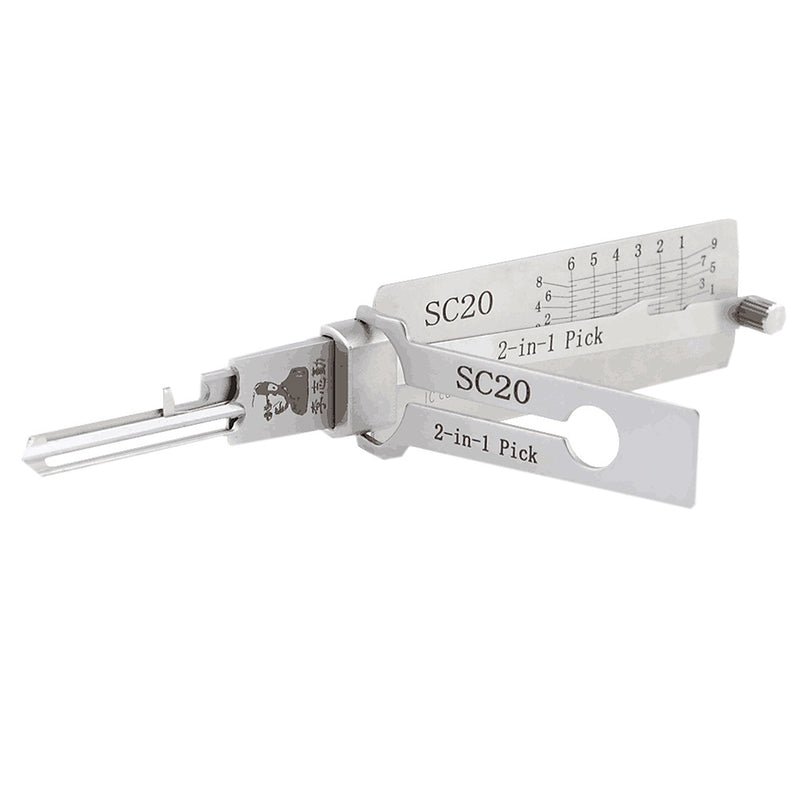 Lishi 2 In 1 SC20 C123 Lock Pick and Decoder Locksmith Tool