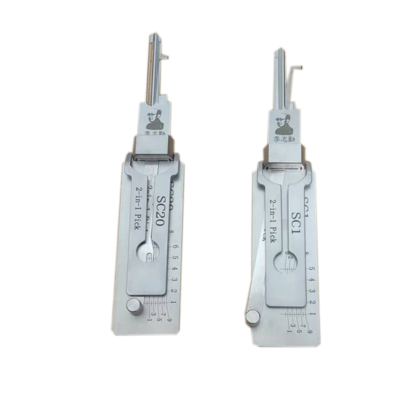 Lishi 2 In 1 SC20 SC1 Lock Pick and Decoder Locksmith Tools for Home Door Locks