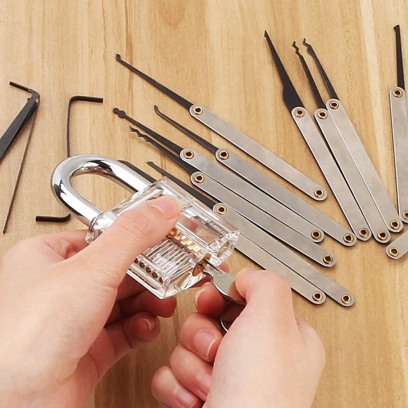 5/15/20Pcs Unlocking Lock Pick Set Locksmith Training Skill Set Transparent Practice Padlock Tools Key Extractor