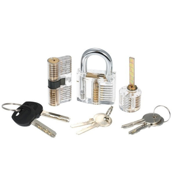 5/15/20Pcs Unlocking Lock Pick Set Locksmith Training Skill Set Transparent Practice Padlock Tools Key Extractor