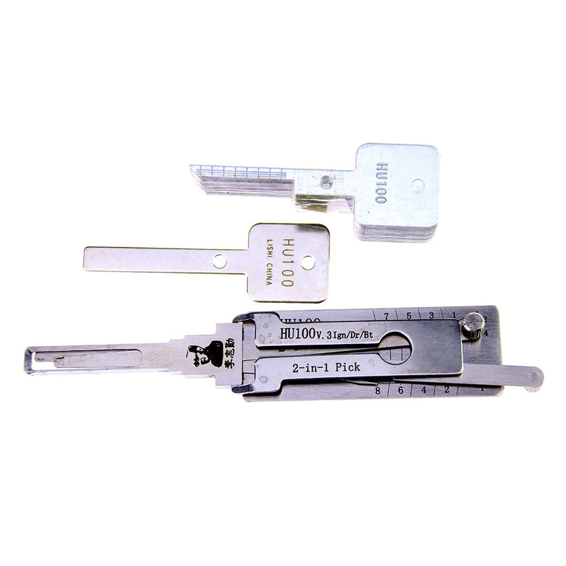 Auto Locksmith Lishi 2 In 1 HU66 HU92 HU100R HU101 HU100 HU162T8 HU162T9 HU162T10 Pick and Decoder Tools
