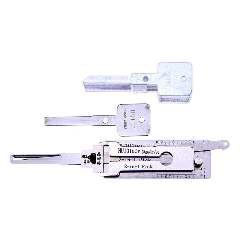 Auto Locksmith Lishi 2 In 1 HU66 HU92 HU100R HU101 HU100 HU162T8 HU162T9 HU162T10 Pick and Decoder Tools