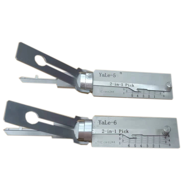 Locksmith Tool 2 In 1 Yale-5 for YALE Lock 5 Pins Yale-6 for YALE Lock 6 Pins Lock Pick and Decoder