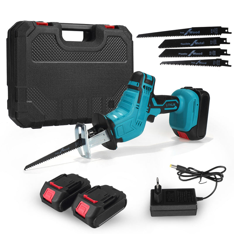 Wolike 88VF Cordless Reciprocating Saw Battery Powered Electric Saw for Metal/Wood/PVC Pipe/Tree with 4 Saw Blades & Battery for Makita