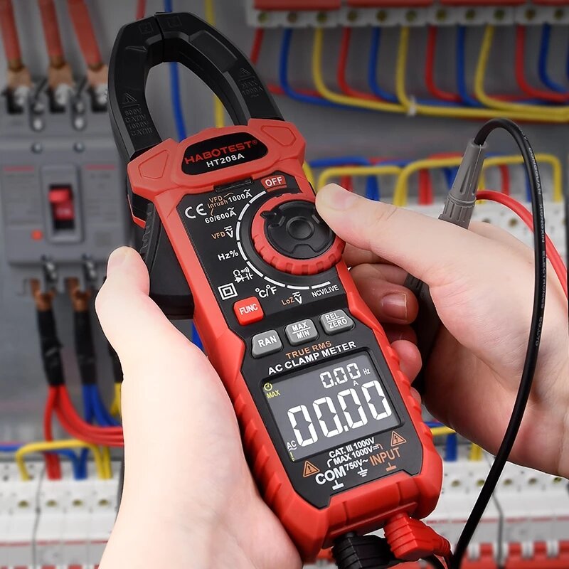 HABOTEST HT208A/HT208D 1000V 1000A Digital Multimeter Profesional Amperometric Clamp Meter AC DC True RMS Capacitance Electrician Repair Tools