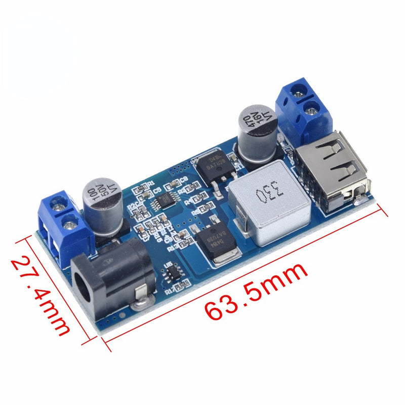 Replace LM2596S DC-DC 24V/12V To 5V 5A Step Down Power Supply Buck Converter Adjustable USB Step-down Charging Module for Phone