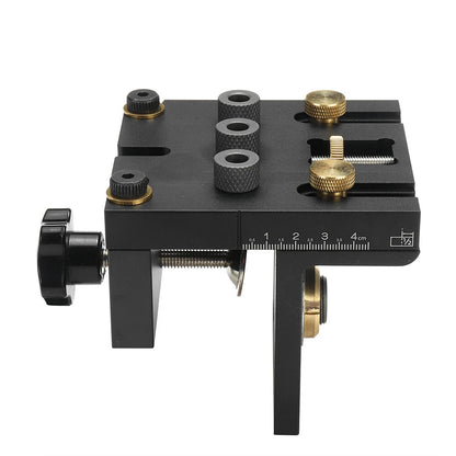 3-In-1 Doweling Jig Kit with Clip Adjustable Hole Puncher Locator Drilling Guide for Furniture Connecting Carpentry Tools