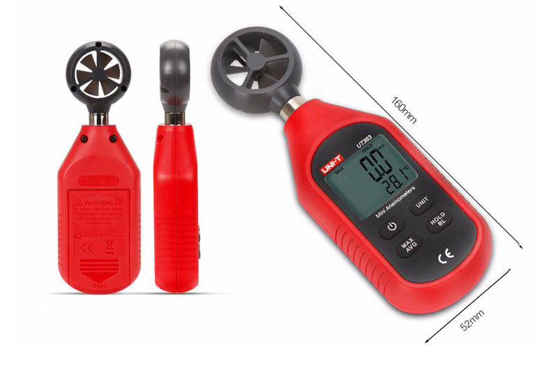 UNI-T UT363 Mini Digital Wind Speed Meter Pocket Anemometer Speed Temperature Tester Thermometer