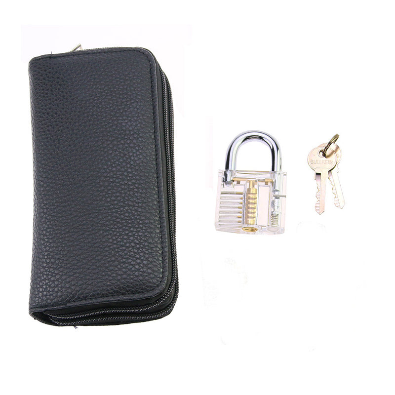 Goso 24pcs Titanium-Plated Tool Kit with Mini Credit Card Tool Practice Set+ Transparent Locks Picking Kit Locksmith