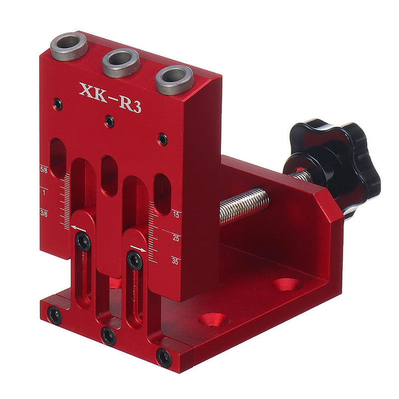 Drillpro XK-R3 3 Holes Woodworking 9mm Self Clamp Pocket Hole Jig System Drill Guide with Pocket Hole Drill Bit Screwdriver and Screws