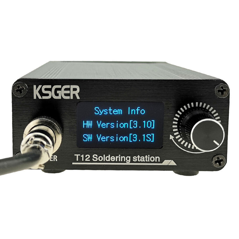 KSGER T12 STM32 V3.1S Welding Soldering Iron Station OLED DIY Plastic Handle Electric Tools Quick Heating T12 Iron Tips 8s Tins 907 9501 Handle with 3Pcs T12 Tips